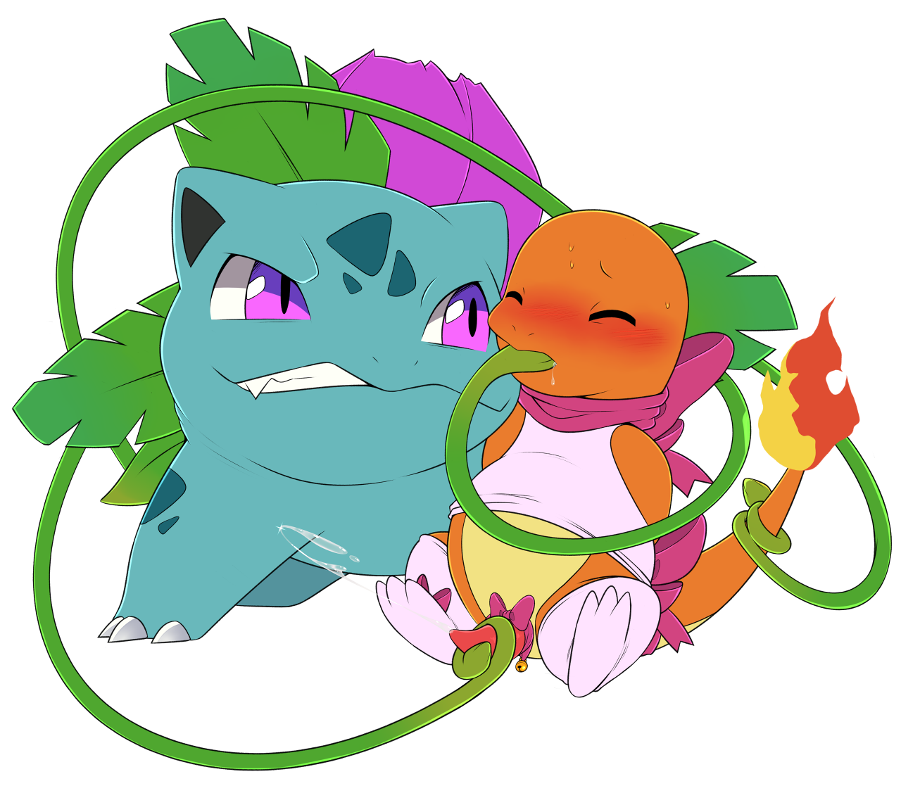 AGNPH - Gallery - 22864 - agemono ambiguous_gender human ivysaur male  squirtle vines