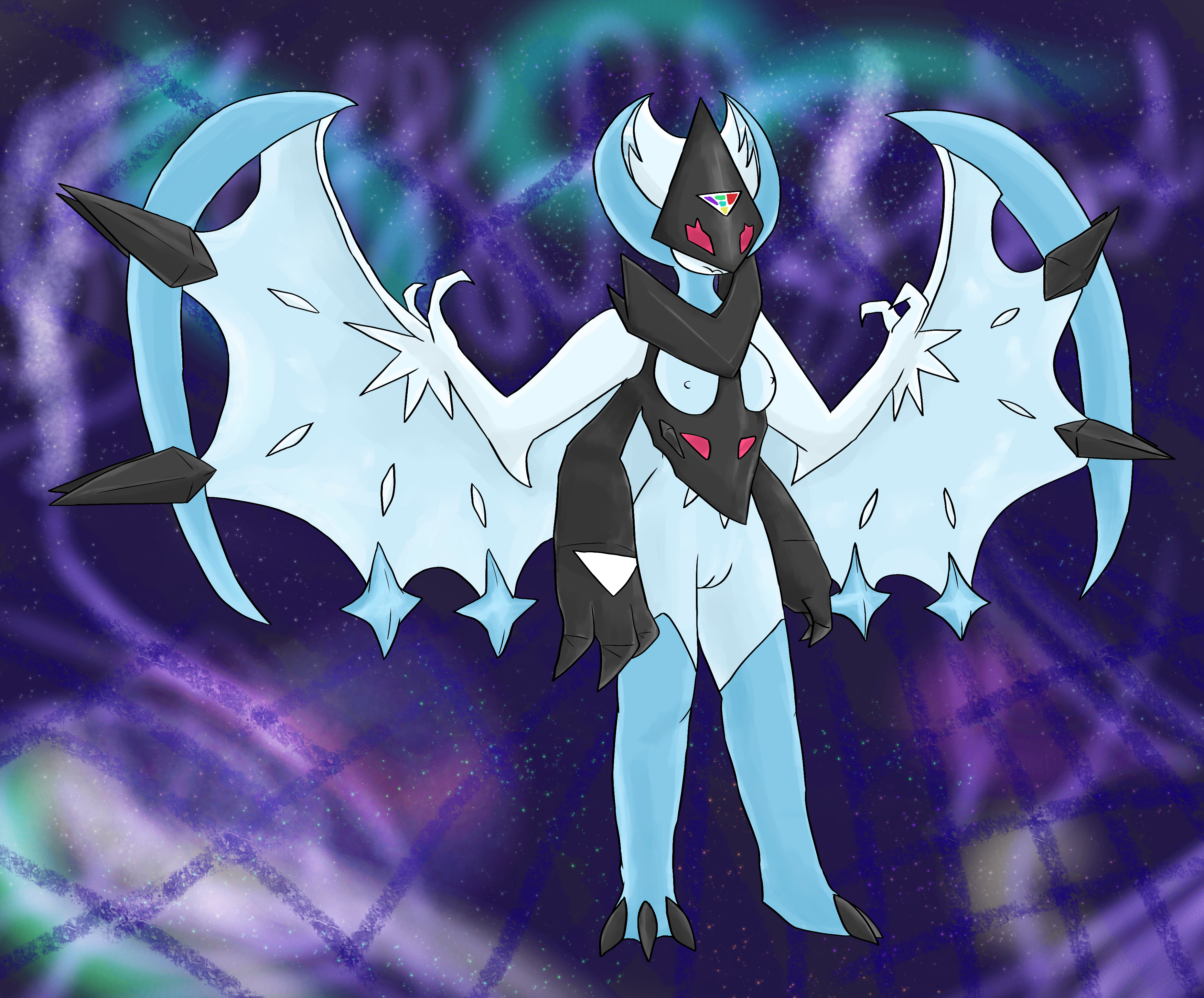 Safebooru - absurdres dawn wings necrozma dusk mane necrozma